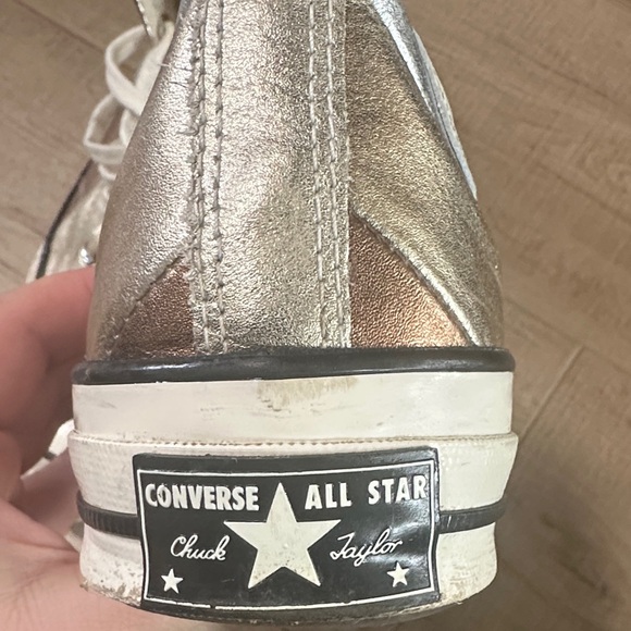 Converse High Top Sneakers in Metallic Gold and Copper-Tone - Picture 14 of 16